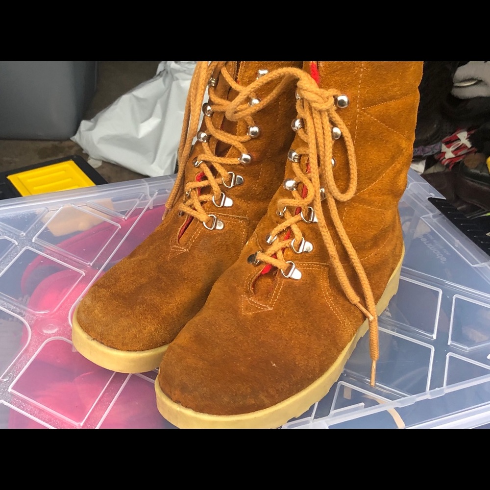 Grasshopper Mens Brown Suede Leather Boots Size 10